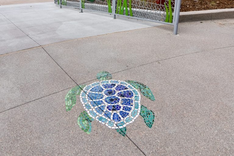 Lithomosaic® turtle design in concrete