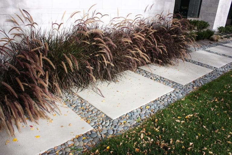 Sandscape® Refined concrete panels bordering yard