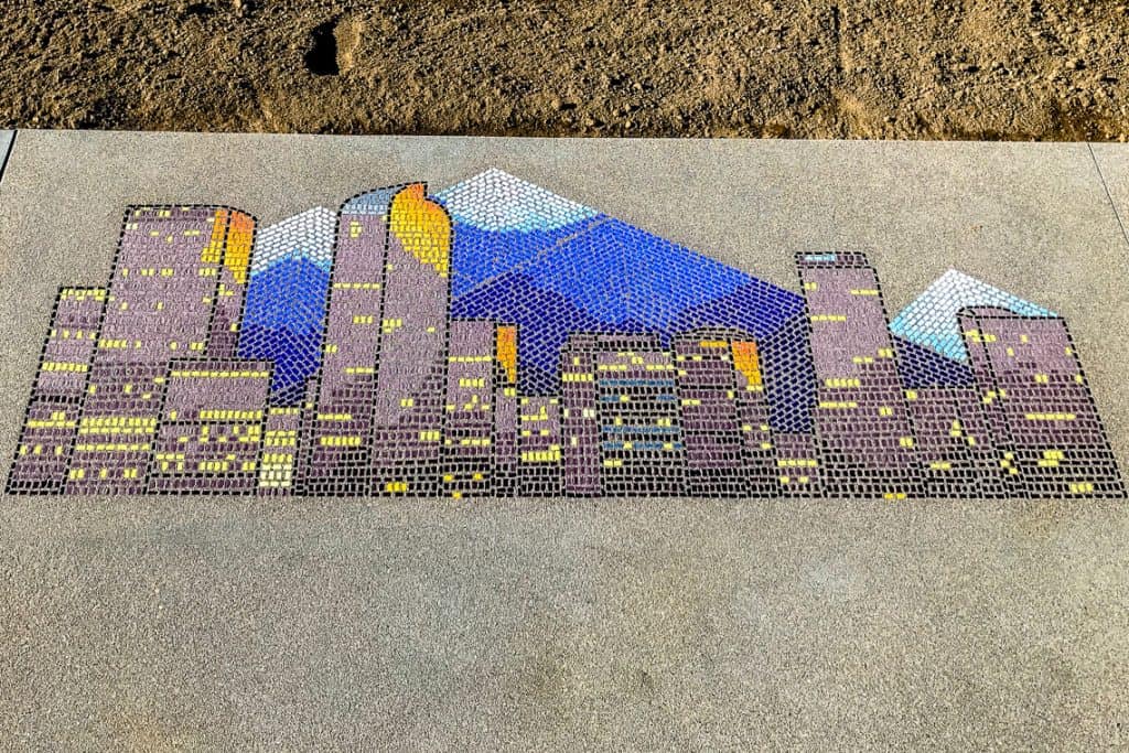 Intricate Lithocrete, tile image of downtown Denver