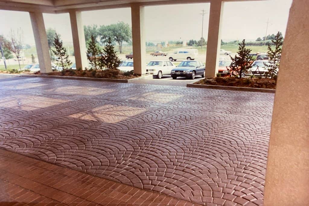 Stamped decorative concrete that lasts at the Radisson Hotel.